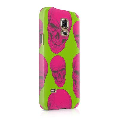 Skal till Samsung Galaxy S5 - Dödskallar - Magenta