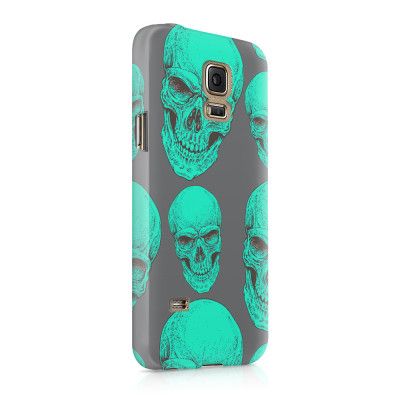 Skal till Samsung Galaxy S5 - Dödskallar - Turkos