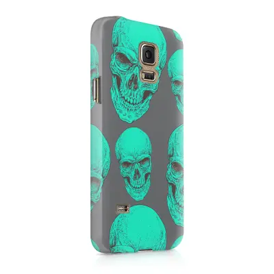 Skal till Samsung Galaxy S5 - Dödskallar - Turkos