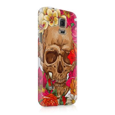 Skal till Samsung Galaxy S5 - Dödskalle - Blommor