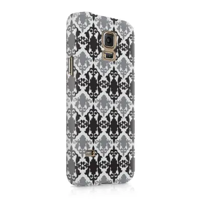 Skal till Samsung Galaxy S5 - Damask - Svart/Grå