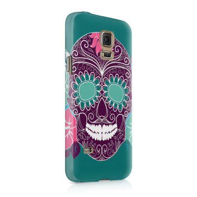 Skal till Samsung Galaxy S5 - Glad dödskalle - Grön