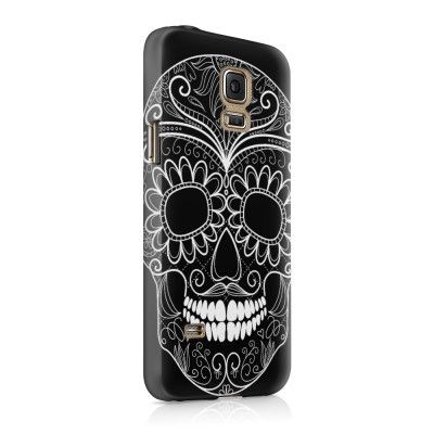Skal till Samsung Galaxy S5 - Glad dödskalle - Svart