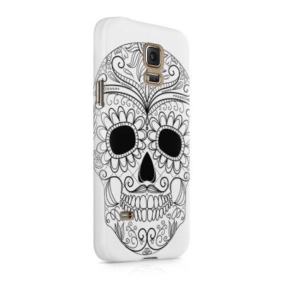 Skal till Samsung Galaxy S5 - Glad dödskalle - Vit