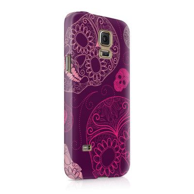 Skal till Samsung Galaxy S5 - Glada dödskallar - Lila