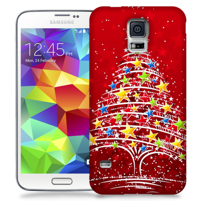 Skal till Samsung Galaxy S5 - Julgran - Röd