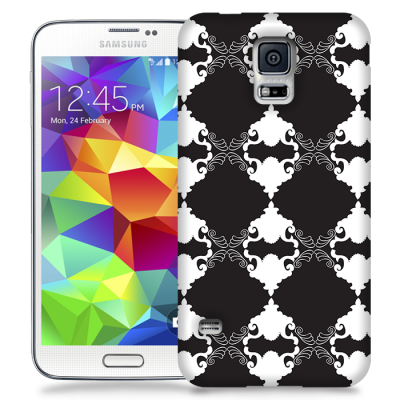 Skal till Samsung Galaxy S5 - Mönstrad tapet - Svart