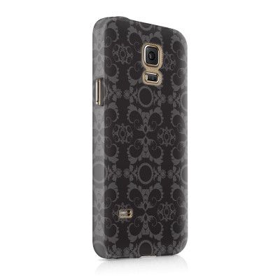 Skal till Samsung Galaxy S5 - Mönstrad tapet - Svart/Grå
