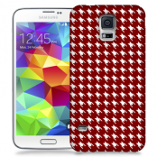 Skal till Samsung Galaxy S5 - Mönstrat tyg - Röd