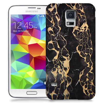 Skal till Samsung Galaxy S5 - Marble - Svart