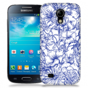 Skal till Samsung Galaxy S5 Mini - Blommor - Blå/Vit