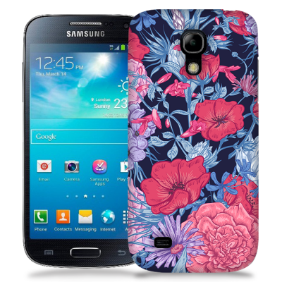Skal till Samsung Galaxy S5 Mini - Blommor - Svart