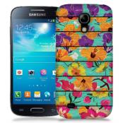 Skal till Samsung Galaxy S5 Mini - Blommor - turkost trä