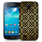 Skal till Samsung Galaxy S5 Mini - Rutmönster - Svart/Guld
