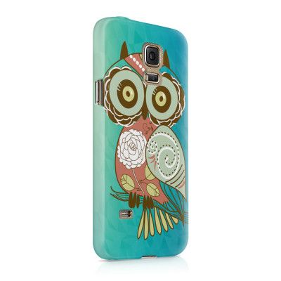 Skal till Samsung Galaxy S5 - Orientalisk uggla - Blå