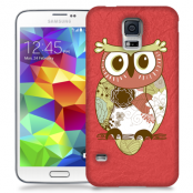 Skal till Samsung Galaxy S5 - Orientalisk uggla - Röd