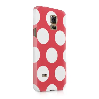 Skal till Samsung Galaxy S5 - Polka - Magenta