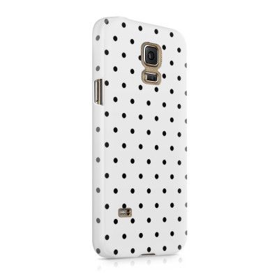 Skal till Samsung Galaxy S5 - Polka - Vit