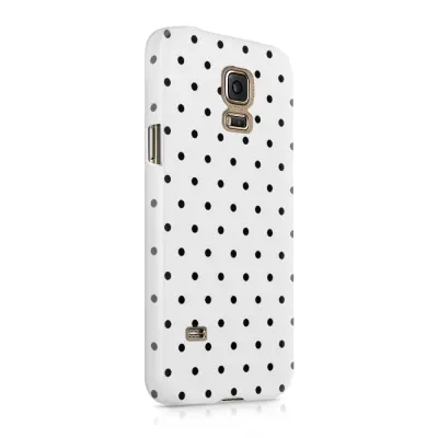 Skal till Samsung Galaxy S5 - Polka - Vit
