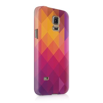 Skal till Samsung Galaxy S5 - Polygon - Gul/Rosa