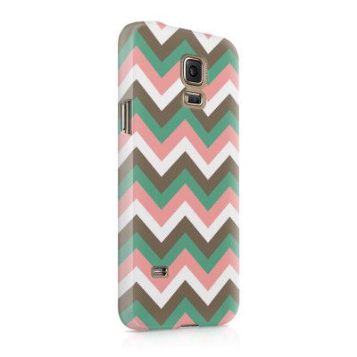 Skal till Samsung Galaxy S5 - Ränder - Brun/Rosa