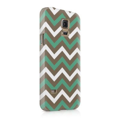 Skal till Samsung Galaxy S5 - Ränder - Grön/Brun