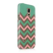 Skal till Samsung Galaxy S5 - Ränder - Grön/Rosa