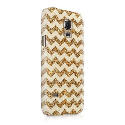 Skal till Samsung Galaxy S5 - Ränder - Guld/Beige
