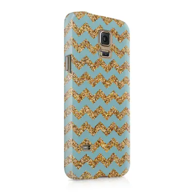 Skal till Samsung Galaxy S5 - Ränder - Guld/Blå