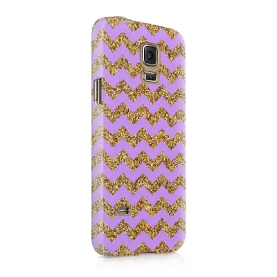 Skal till Samsung Galaxy S5 - Ränder - Guld/Lila