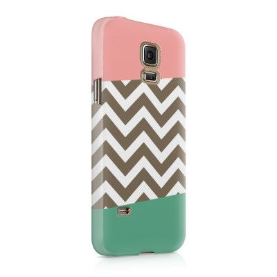 Skal till Samsung Galaxy S5 - Ränder - Mörkgrön/Rosa