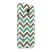 Skal till Samsung Galaxy S5 - Ränder - Mint/Brun