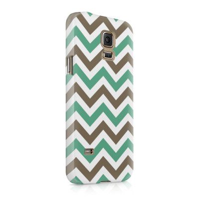 Skal till Samsung Galaxy S5 - Ränder - Mint/Brun