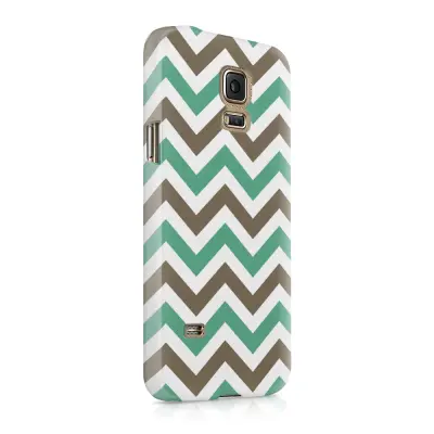 Skal till Samsung Galaxy S5 - Ränder - Mint/Brun