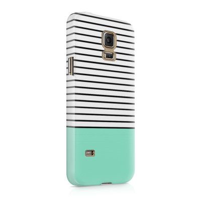 Skal till Samsung Galaxy S5 - Ränder - Mint/Svart