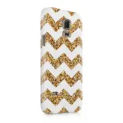 Skal till Samsung Galaxy S5 - Ränder - Vit/Guld