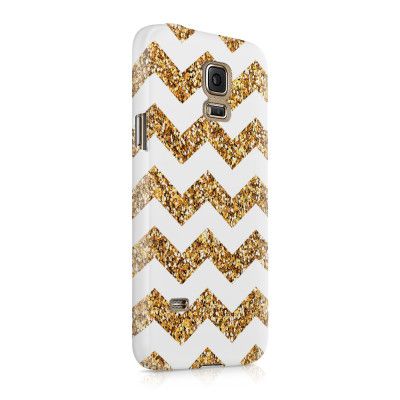 Skal till Samsung Galaxy S5 - Ränder - Vit/Guld