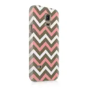 Skal till Samsung Galaxy S5 - Ränder - Vit/Rosa