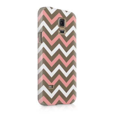 Skal till Samsung Galaxy S5 - Ränder - Vit/Rosa