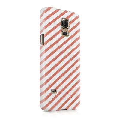 Skal till Samsung Galaxy S5 - Retro ränder - Persika