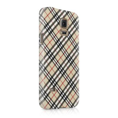 Skal till Samsung Galaxy S5 - Rutig diagonal - Beige