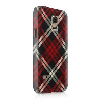 Skal till Samsung Galaxy S5 - Rutig - Röd