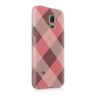 Skal till Samsung Galaxy S5 - Rutig - Rosa/Grå