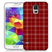 Skal till Samsung Galaxy S5 - Sömmar - Rutmönster Röd