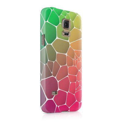 Skal till Samsung Galaxy S5 - Skifferstenar - Rosa/Grön