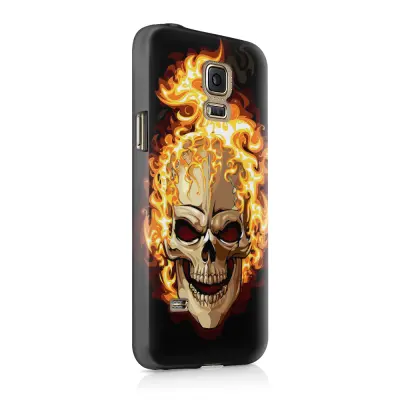 Skal till Samsung Galaxy S5 - Skull on fire