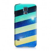 Skal till Samsung Galaxy S5 - Striped Colorful Glitter
