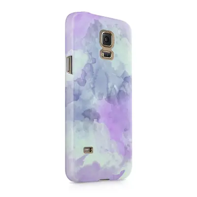 Skal till Samsung Galaxy S5 - Vattenfärg - Lila/Ljusblå