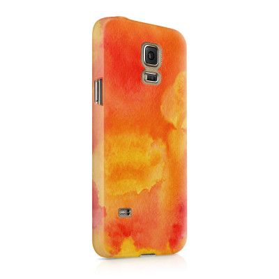 Skal till Samsung Galaxy S5 - Vattenfärg - Orange