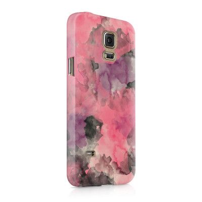 Skal till Samsung Galaxy S5 - Vattenfärg - Svart/Rosa